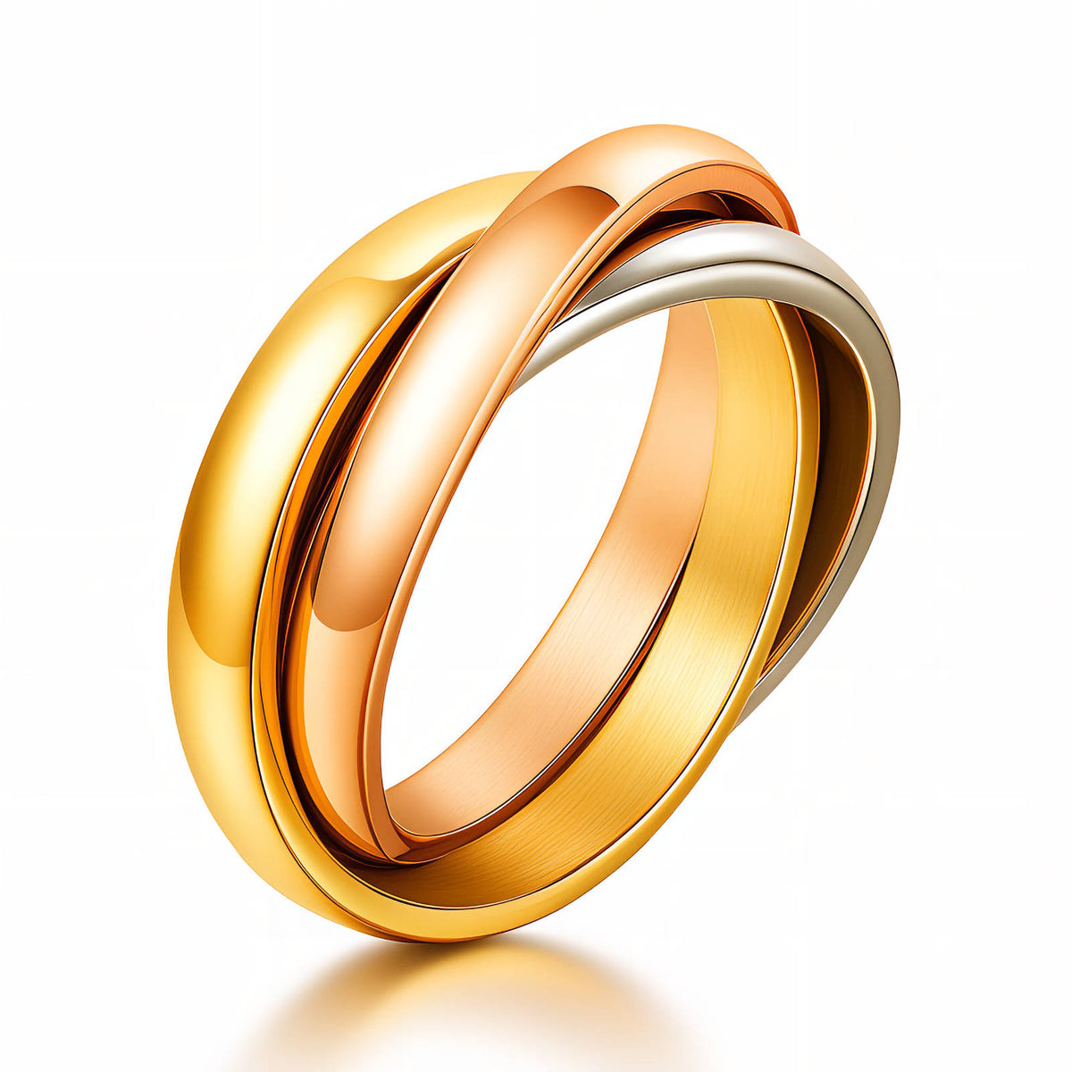Tricolor Interlocking Ring