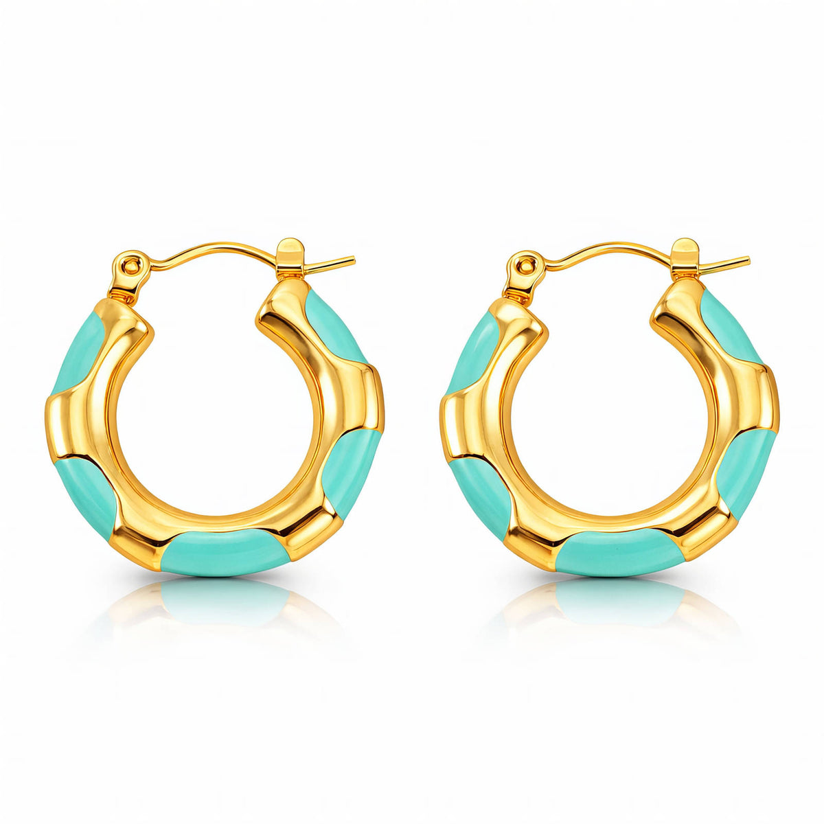Turquoise Hoops
